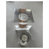 Two Acrylic Coin Paperweights: 12 Eisenhower Dolla