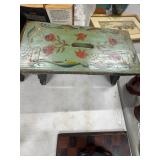 Hand-Painted Wooden Step Stool with Floral