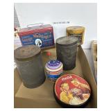 Vintage Tin Lot Featuring Tobacco and Coffee Tins