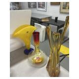 3 Blenko Handcraft Art Glass Vases
