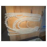 Multi-Strand Faux Pearl Necklace With Metal Clasp