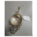 1920s English Silverplate Tea Strainer and Stand
