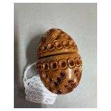 Coquilla Nut Sewing Egg Thimble Holder