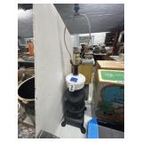 27" Pot Belly Stove Lamp with Milk Glass