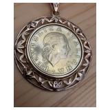 1978 Italian 200 Lire Coin Pendant, Sterling