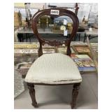 Upholstered Carved Wood Side Chair