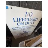 No Lifeguard On Duty Pool Safety Sign