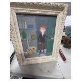 Framed 1964 Magazine Illustration Artwork