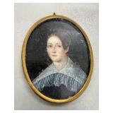 Oval Miniature Portrait of Young Woman