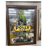 Polly Gas Mirror with Framed Parrot Logo 20x28