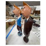 Painted Wooden Figures With Dogs