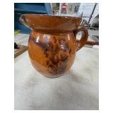 Slip Decorated Glazed Redware Pitcher