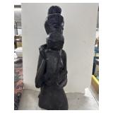 19 Inch Chalk Composite Mother and Child Figure