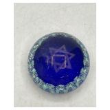 Murano Glass Paperweight Star of David 2 Inch