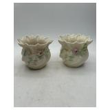 Belleek Porcelain Vases, 4"