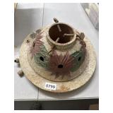 Vintage Cast Iron Christmas Tree Stand with Painte