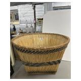 20" Woven Straw and Reed Basket