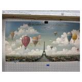 Ballooning Over Paris 1890 Print on Foam Board 24x
