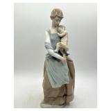 Lladro Porcelain Figurine Mother Holding Child 14"