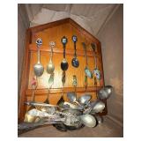 Collectible Souvenir Spoons With Rack