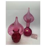 Rossi Glass Canadian Cranberry Collection Vases