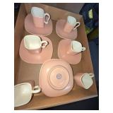 Franciscan Ware Pink Demitasse Cups and Saucers Se