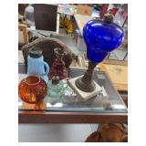 Colored Glass Oil Lamps