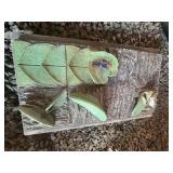 Ceramic Wall Panel with Frog, Bug, and Leaf Relief