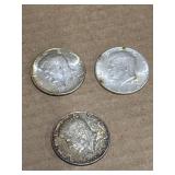 1964 Kennedy Half Dollar Silver Coins, Set of 3