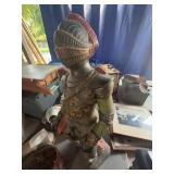 Painted Decorative Knight Statue with Plumed Helme