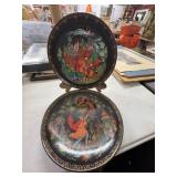 Russian Palekh Porcelain Collector Plates