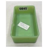 Jadeite Vaseline Glass Butter Dish 6x3.5"
