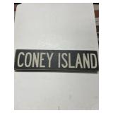 Coney Island Wooden Sign, 16x4 Inches