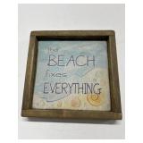 Framed Wood Beach Quote Art, 10x9 Inches