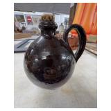 Glazed Stoneware Jug With Handle and Cork