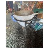 Large Ceramic Planter with Iron Stand