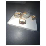 Four 18K Electroplated Rings