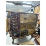 26" Tall Chest of Drawers with Vintage License Pl