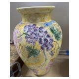 Hand-Painted 15" Ceramic Vase with Cherubs