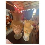 Decorative Glass Vases with Floral Motifs