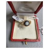 14kt Wedgwood Daisy Black Basalt Ring Size 7