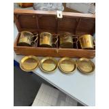 Brass Nautical Anchor Demitasse Set in Case