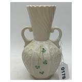 Belleek Ireland 8" Shamrock Double Handle Por