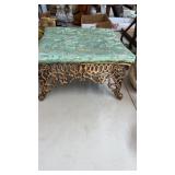 Decorative 14x14 Cast Metal Footstool with P.
