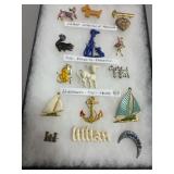 Brooches Including Bakelite and Enamel