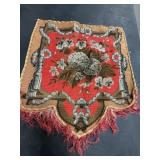 Beaded Floral Needlepoint Textile Panel