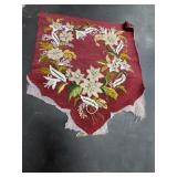 Beaded Floral Needlepoint Textile Panel