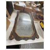 Ornate Rectangular Wall Mirror with Floral Etching