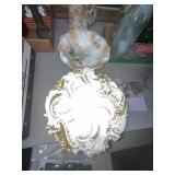 Decorative Porcelain Plates With Gold and Floral A