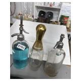 3 Glass Seltzer Bottles Assorted Brands